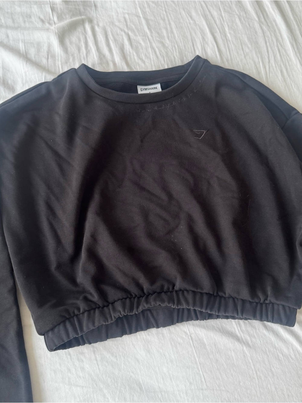 Gymshark black athletic crop top long sleeve sweatshirt hoodie